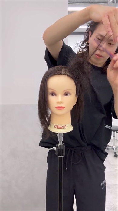 ミニーマウスの髪形を再現した結果