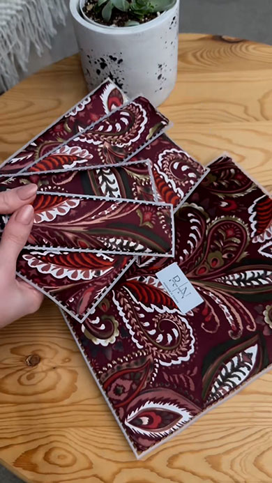 プラ格子に裏布を付けたところ