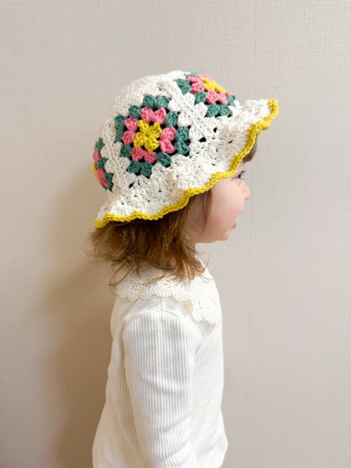 編み物春夏帽子