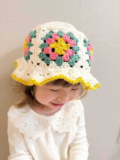 編み物春夏帽子