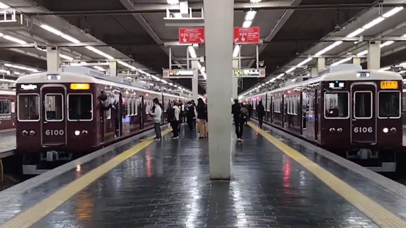 阪急 梅田駅 9線 全車 全部揃った 車両 ホーム