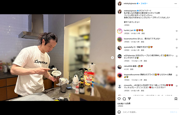 ホワイトデーのクレープを焼く庄司智春