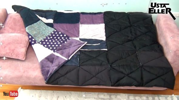 古いコートをキルトにリメイク