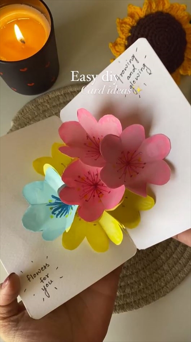開くと花が咲くメッセージカードの作り方