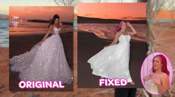 ネットで買ったひどいドレスをプロが手直ししたらステキになった