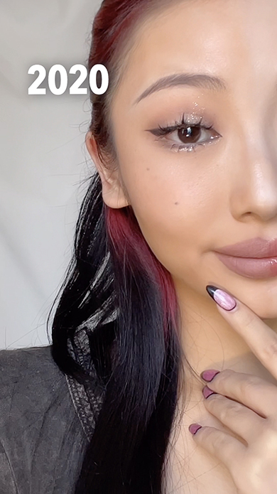 5年前と現在のメイクを比較