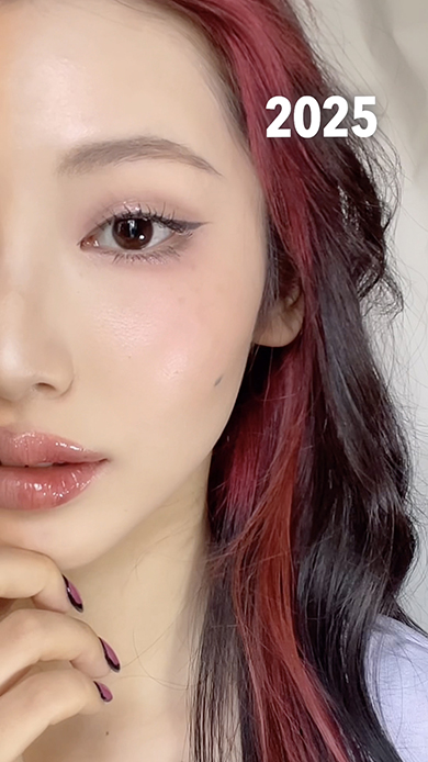 5年前と現在のメイクを比較