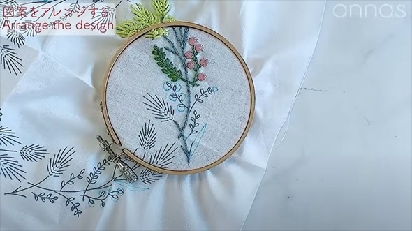 刺繍作家がセリアのキットをアレンジしてみた