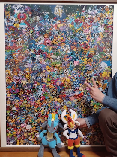 ポケモンの巨大クロスステッチ作品