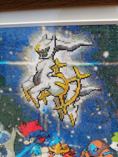 ポケモンの巨大クロスステッチ作品