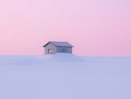 北海道の夜明け