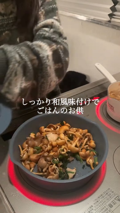 なめこのおかか炒め