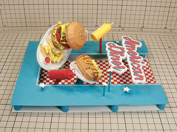 画用紙で作った立体ポスター