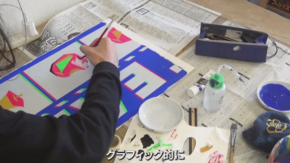 リンゴを描くRさん