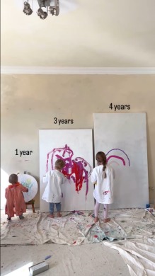 子ども3人が描くアート