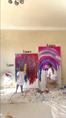 子ども3人が描くアート