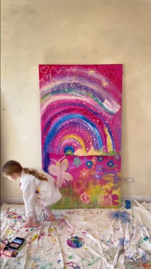 子ども3人が描くアート