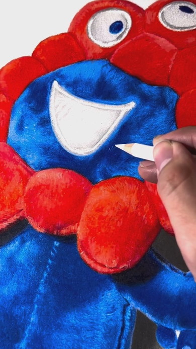 ミャクミャクのぬいぐるみ鉛筆画