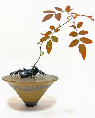 カニの一輪挿し