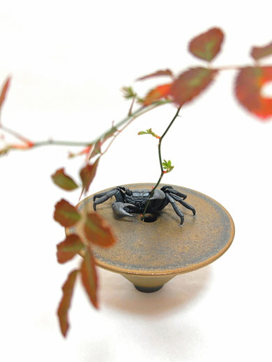 カニの一輪挿し