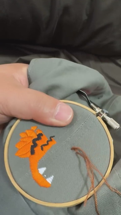 下書きなしの帽子刺しゅう