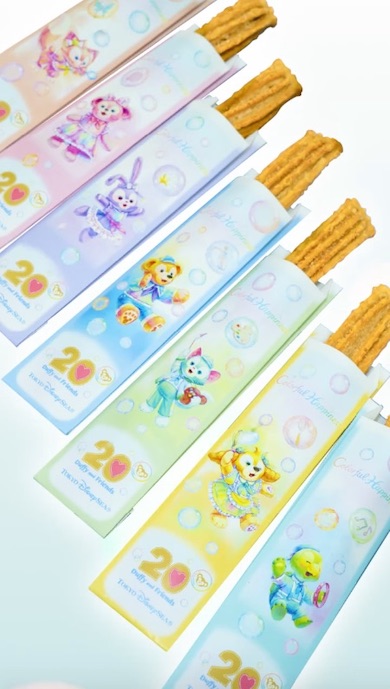 全7種類の包材に入ったチュロスが並んでいるところ