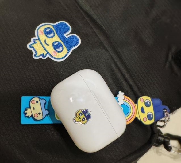 夫の持ち物にまめっちを付けた結果