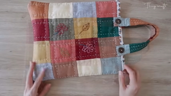 パッチワークのバッグが完成