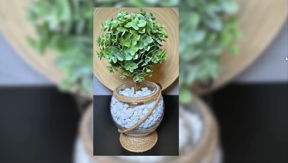 麻縄仕立ての花瓶が完成