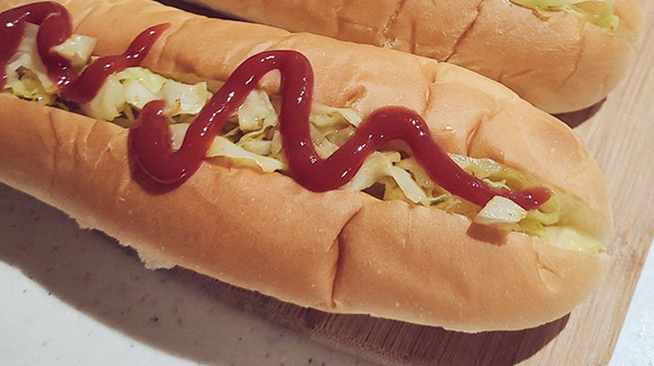 次男が作ったキャベツドッグ