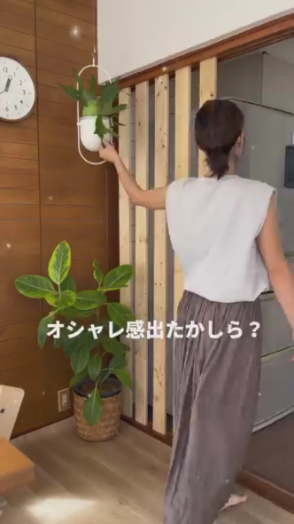 観葉植物も飾り付ける