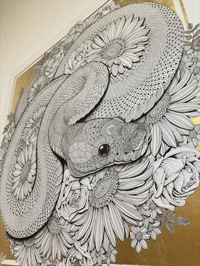 ペン画　ボールペン画　\