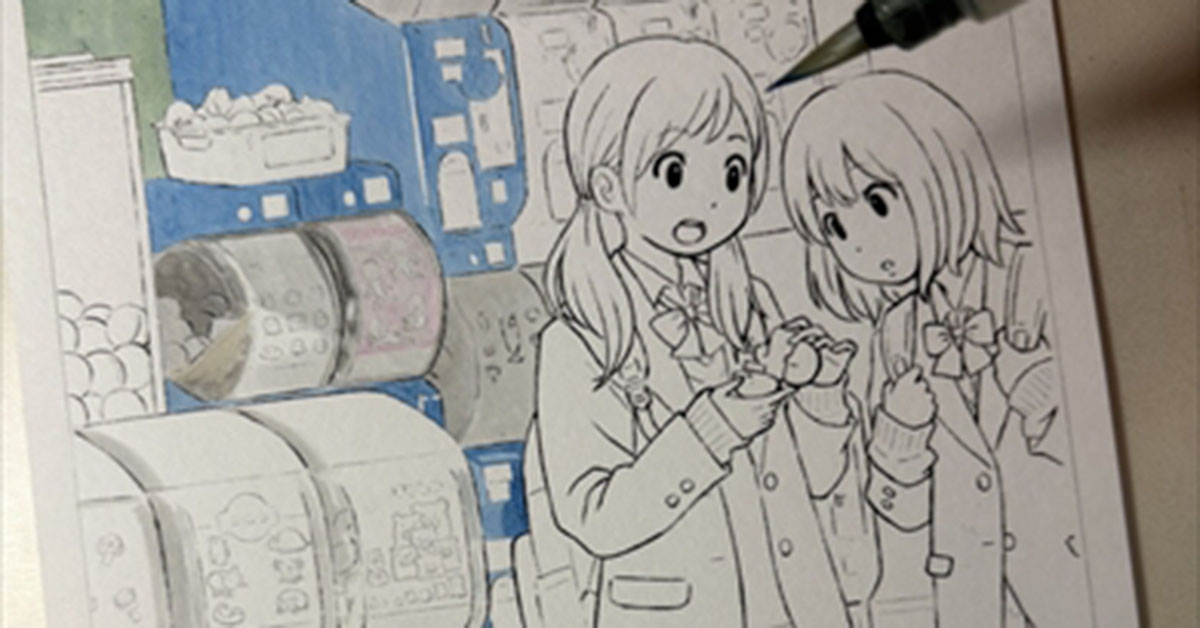 小さな紙の細か〜い線画→プロが塗り進めると…… 鳥肌モノの