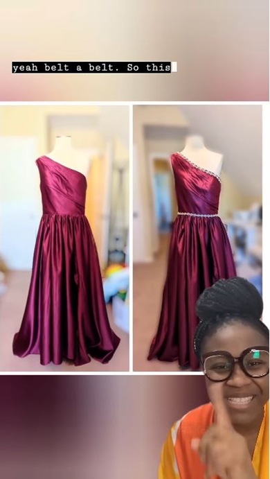 急きょ結婚パーティーに花嫁介添人として出ることになった人のドレスのお直し