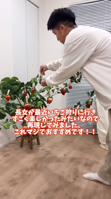 ホワイトデーのお返しに家でいちご狩りプレゼント