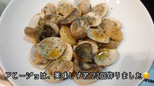 二枚貝で作ったアヒージョ