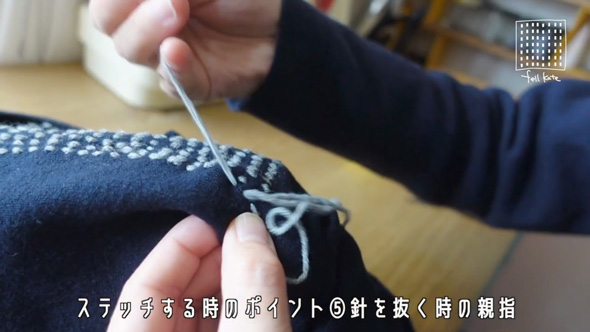 ユニクロ ニット カスタム 毛糸 なみ縫い 模様 アレンジ セーター