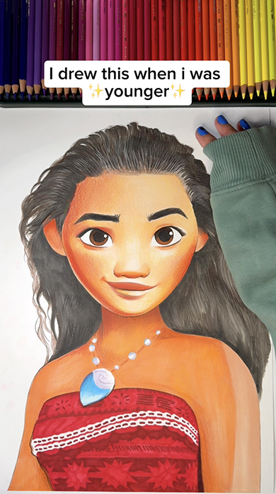 アニメタッチ＆リアルタッチでモアナを描いてみた