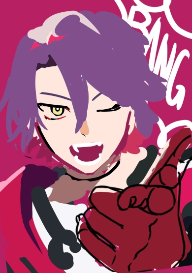 色を厚塗りしていくだけで描いたイラスト