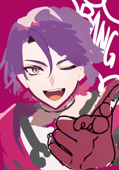 色を厚塗りしていくだけで描いたイラスト