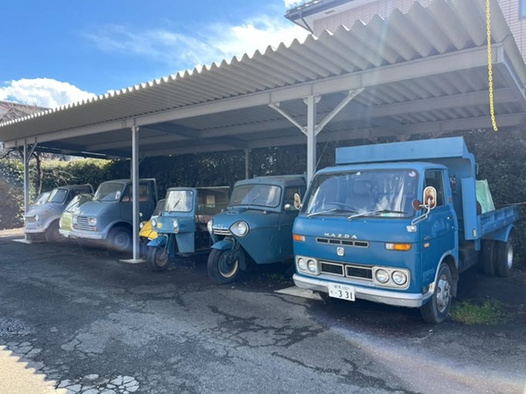 当時の米作りを体験してもらうために収集していたマツダ商用車