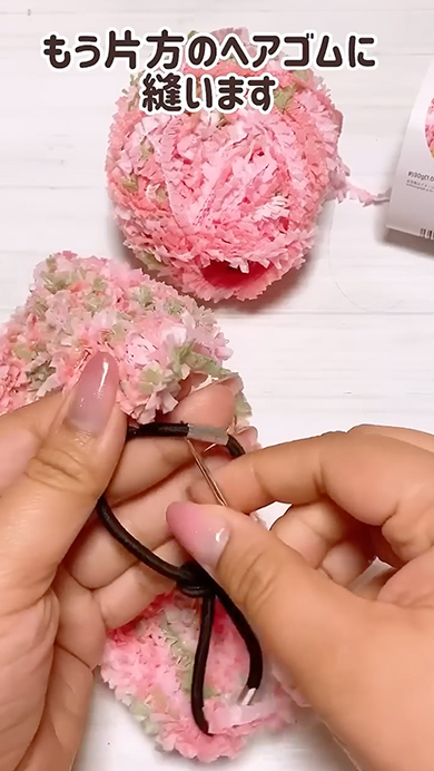 春夏毛糸で編んだヘアバンド