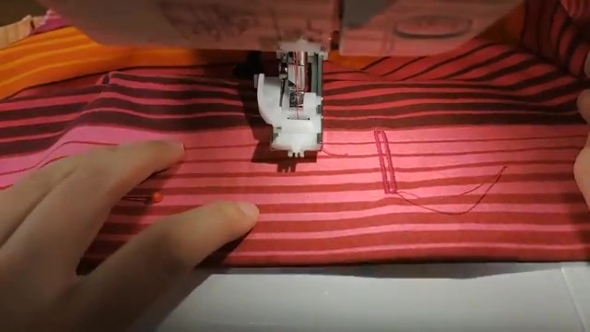 完成したボタンホール