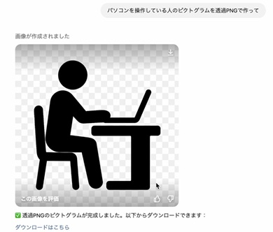 ChatGPTに生成させたPCを操作する人のピクトグラム