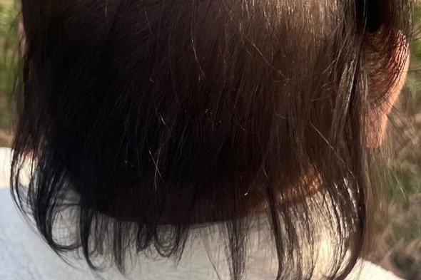 夫による娘のヘアアレンジ