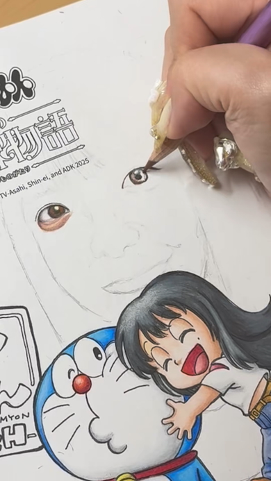 ドラえもん＆あいみょんの塗り絵をプロが塗る