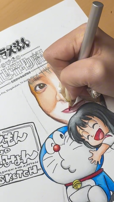 ドラえもん＆あいみょんの塗り絵をプロが塗る