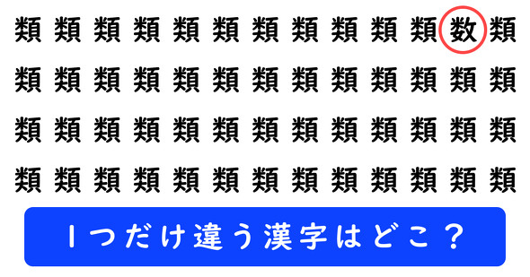 「類」の中に1つだけ「数」が隠れています