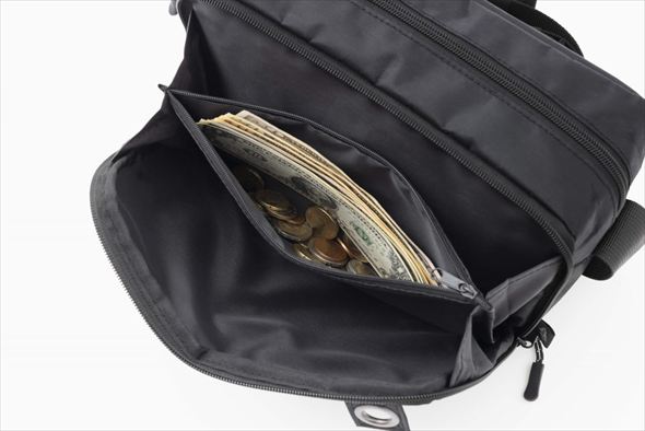 WOODS 140TH ANNIVERSARY BOOK 小銭やお札を収納できるファスナー付きポケット