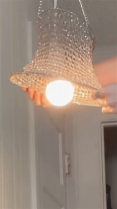 チェーンをかぎ針してランプシェードを作る